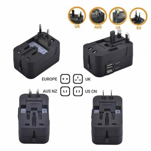 Worldwide Universal Travel Adapter With USB-A and Type-C/USB-C Port