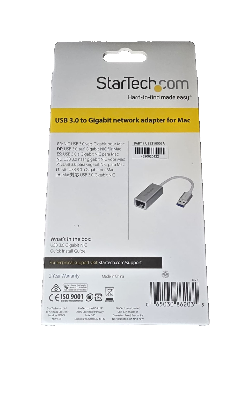 StarTech USB 3 Type A to Gigabit Ethernet Network Adapter for PC, Mac1