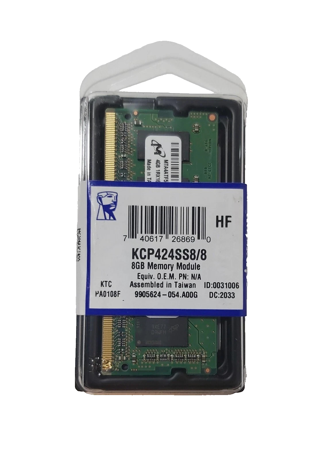 Kingston DDR4 8GB 2666MHz NonECC Memory SODIMM KCP426SS8/8   Retail New Sealed2