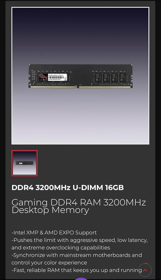 GMOG  16GBx2 GOLDEN MEMORY MODULE DDR4 3200MHz 1.35V UDIMM - Retail Pack1