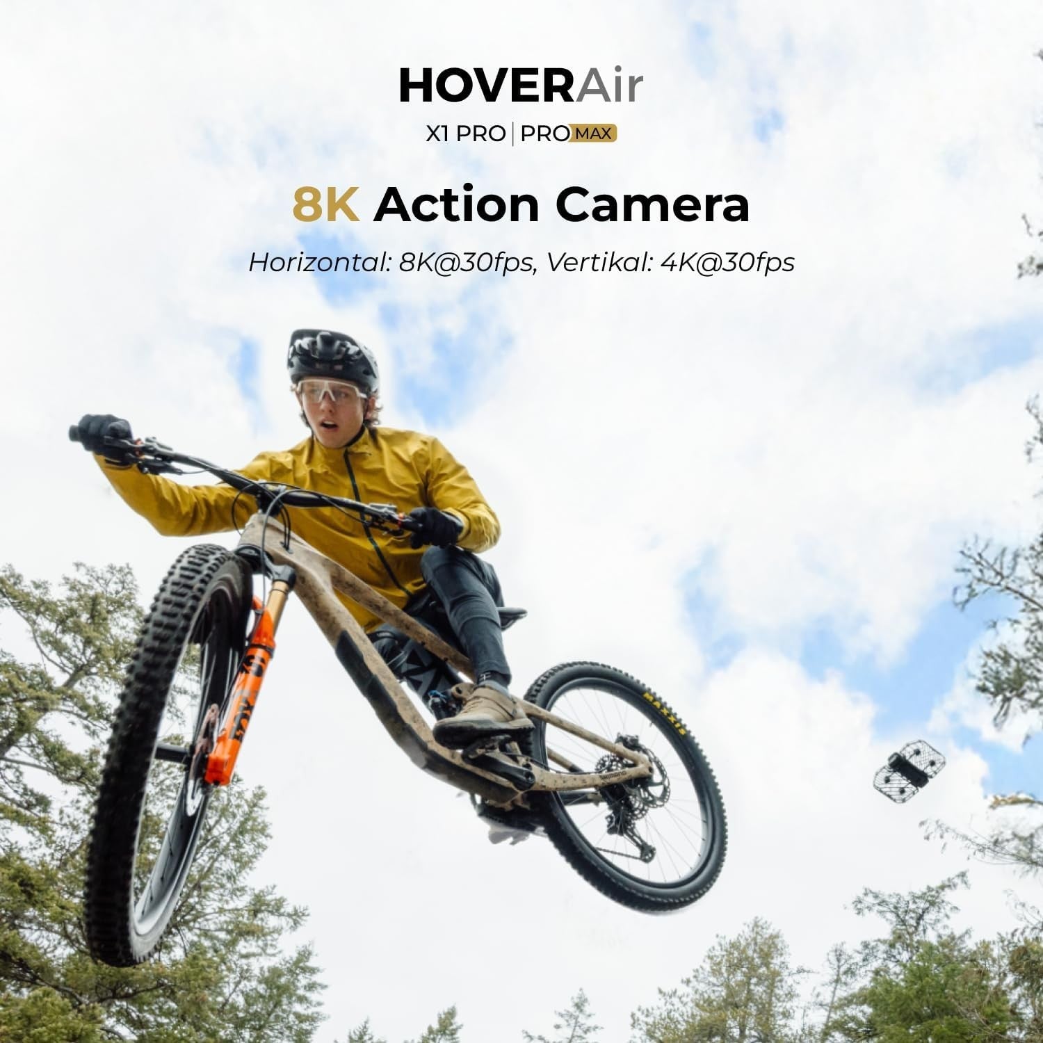 HOVERAir X1 PROMAX 8K Foldable Action Flying Camera Drone - Cycling Combo, NEW 2