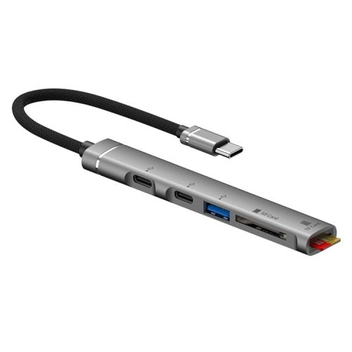 (5in1 C hub) Type-C/USB-C, 5 In 1 Hub With Card Reader, USB and 2 *Type C Port (model: 019C) retail new