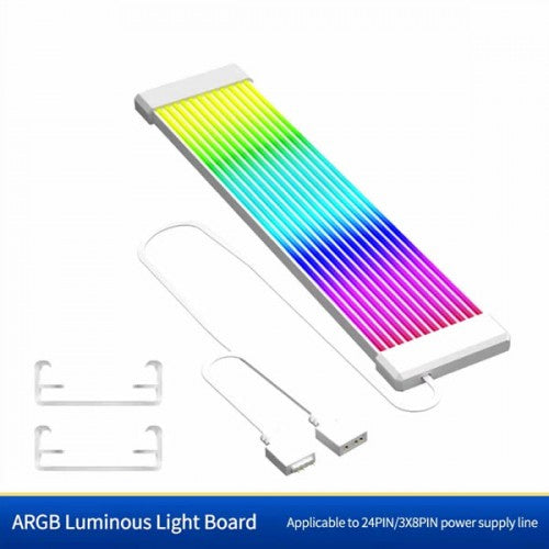 RGB LED Light Strip Bar ARGB Sync Board, 24-Pin Power Supply - White