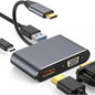 (4K, 4in1), USB 3.1 Type C to HDMI 4K+VGA+USB+Type C 4 in 1 Adapter