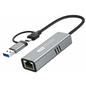 USB3.1 Type-C/USB-C and USB-A 3.0 (dual) to RJ45 LAN 5.0GB Adapter M/F