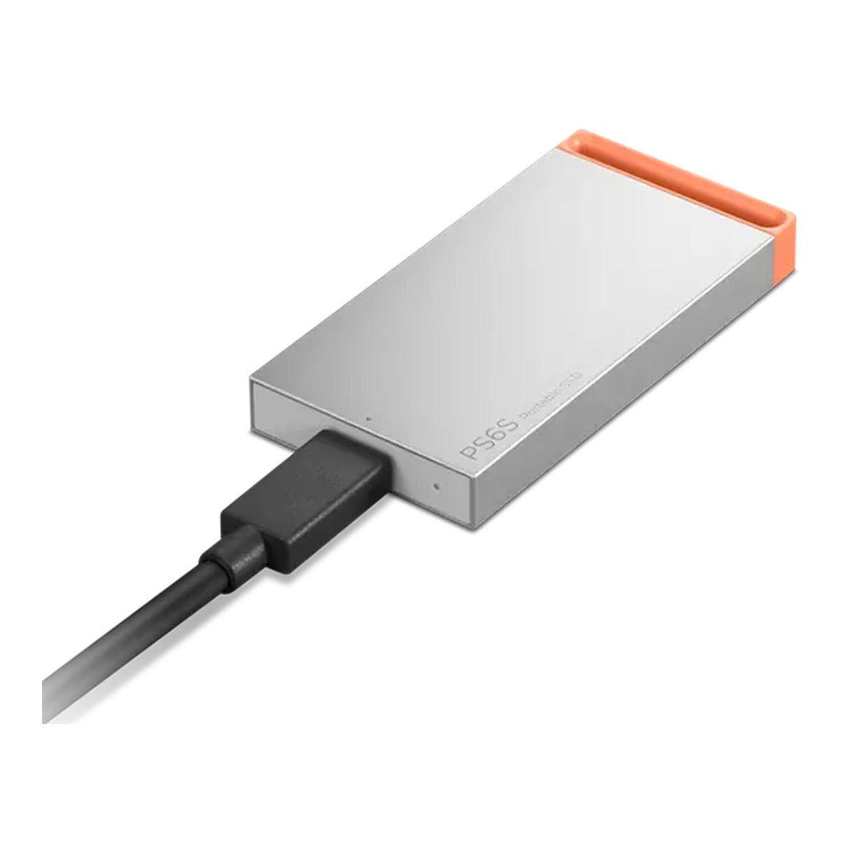 Lenovo PS6S portable SSD with USB-C cable connected