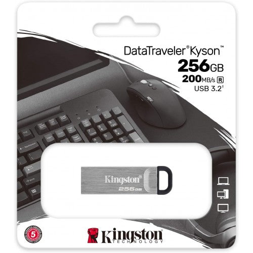 Kingston DataTraveler Kyson 256GB USB 3.2 Flash Drive DTKN/256GB, Metal Casing