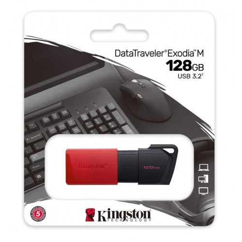 Kingston DataTraveler Exodia M 128GB USB 3.2 Flash Drive DTXM/128GB, Capless