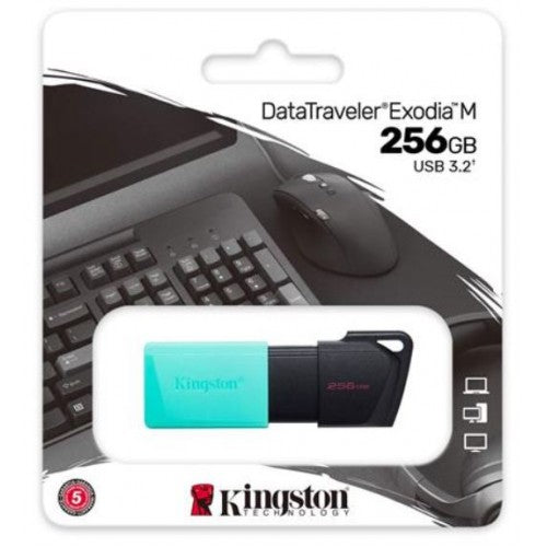 Kingston DataTraveler Exodia M 256GB USB 3.2 Flash Drive DTXM/256GB, Capless