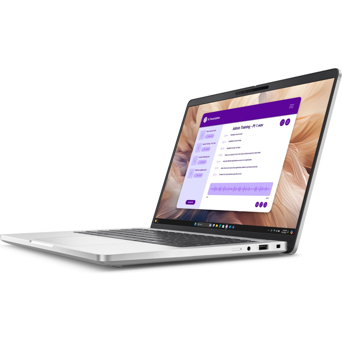 Dell Pro 14 Plus laptop right angle view