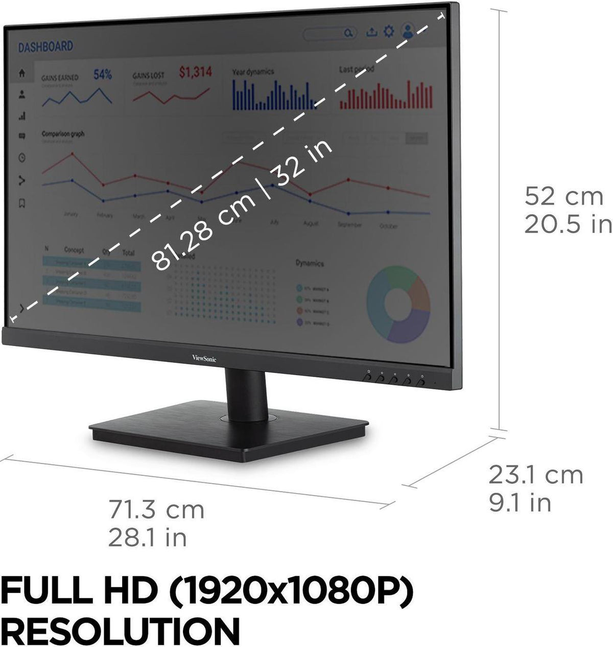 ViewSonic VA3209M 32" FHD IPS Monitor - New